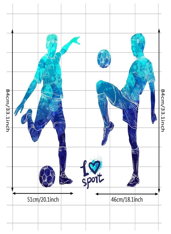 WOYINIS Colors Splash Soccer Players Wall Decal Creative Removable Football Players Silhouette Peel and Stick Sports Wall Decal Art Murals for Boys Teens Room Nursery Playroom Decor - Image 3