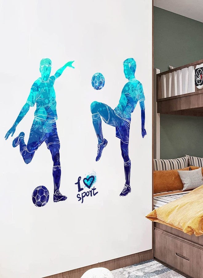 WOYINIS Colors Splash Soccer Players Wall Decal Creative Removable Football Players Silhouette Peel and Stick Sports Wall Decal Art Murals for Boys Teens Room Nursery Playroom Decor - Image 4