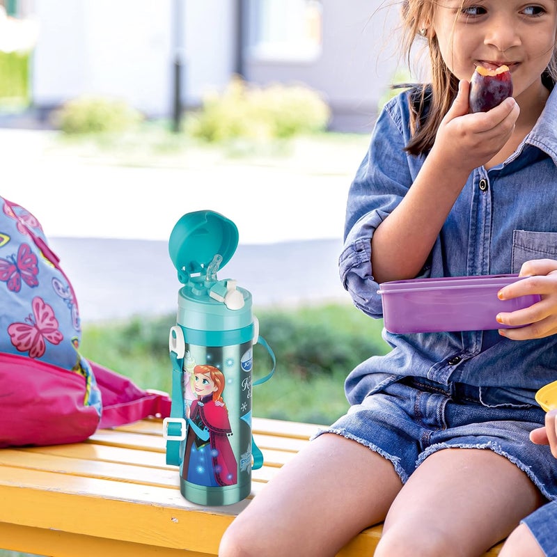 JOYO JOYO Orignal Licensed Disney Cool Champ Double Walled Vacuum Insulated Stainless Steel Sipper Water Bottle for Kids - 450 ml (Frozen)  - Image 4