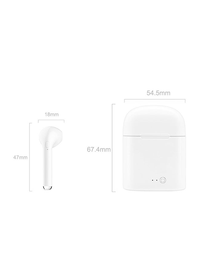 Generic - i7s TWS True Wireless Bluetooth Earphones Invisible Headphones In-ear Stereo Music Earbuds Multi-point Connection Hands-free w/ Mic Charging Box for iPhone Android Phones White - Image 1