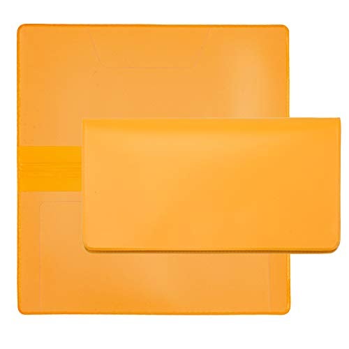 CAROUSELCHECKS Sunburst Orange Vinyl Checkbook Cover, Top Tear Personal Vinyl Checkbook Cover - Image 3