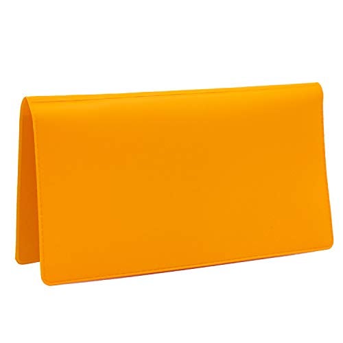 CAROUSELCHECKS Sunburst Orange Vinyl Checkbook Cover, Top Tear Personal Vinyl Checkbook Cover - Image 1