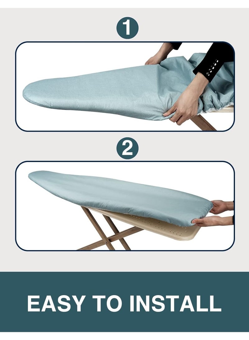 SUNKLOOF Ironing Board Cover and Pad, Resist Scorching and Staining, 15x54 Reflective Silicone Ironing Board Cover with Thick Padding Extra Thick with Elastic Edges 4 Fasteners Blue - Image 3