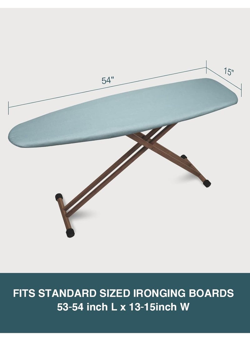 SUNKLOOF Ironing Board Cover and Pad, Resist Scorching and Staining, 15x54 Reflective Silicone Ironing Board Cover with Thick Padding Extra Thick with Elastic Edges 4 Fasteners Blue - Image 2