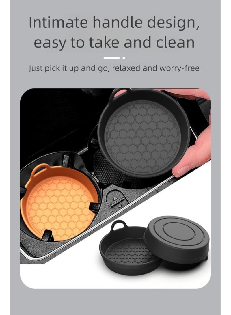 Sunspire Non-Slip Car Coasters - Food Grade Silicone, Shock Absorbing & Spill Resistant 4-Pack (Black) - Image 4