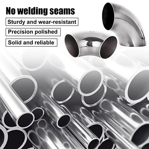 Acrux7 4 Pack 304 Stainless Steel Mandrel Bend Elbow, 90 Degree Exhaust Elbow Pipe, 2.5 Inch OD Mandrel Elbow, Thickness 16GA/.065" for Car Modified Exhaust Elbow Pipe, Stair Handrail, Exhaust System - Image 4