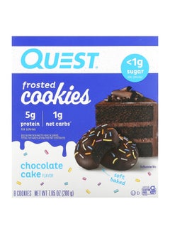 QUEST NUTRITION Quest Nutrition, Frosted Cookies, Chocolate Cake, 8 Cookies, 0.88 oz (25 g) Each 