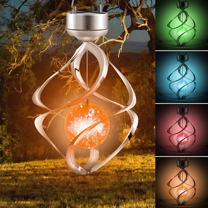 LED Color Changing Solar Hanging Light Waterproof Wind Chimes Light Lamp Outdoor Decoration - Image 3