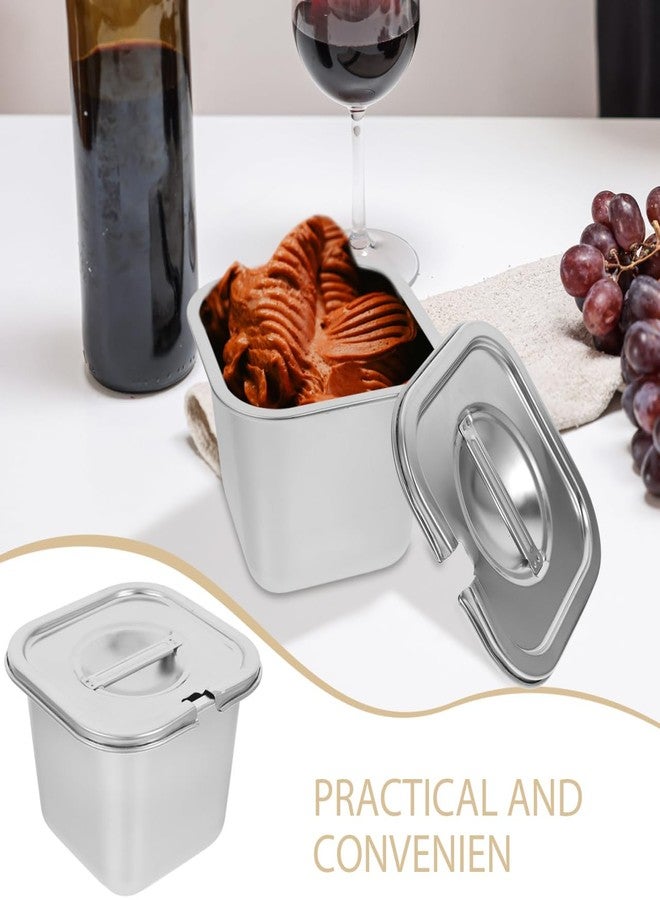 PRETYZOOM Freezer Stainless Steel Container Ice Cream Storage Box Metal Container with Lid Storage Containers Ice Cream Tub Ice Cream Storage Tubs Freezer Container Stainless Steel Storage Containers - Image 4