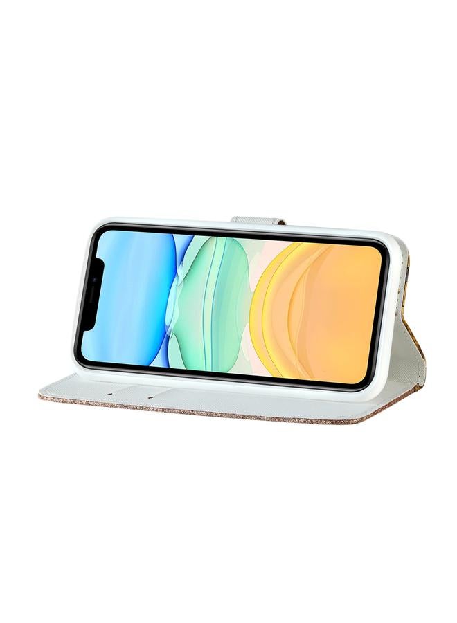 Zaboon Case For iPhone 13 mini Laser Glitter Powder Matching Crocodile Texture Horizontal Flip Leather Case with Card Slots & Holder & Wallet - Image 5