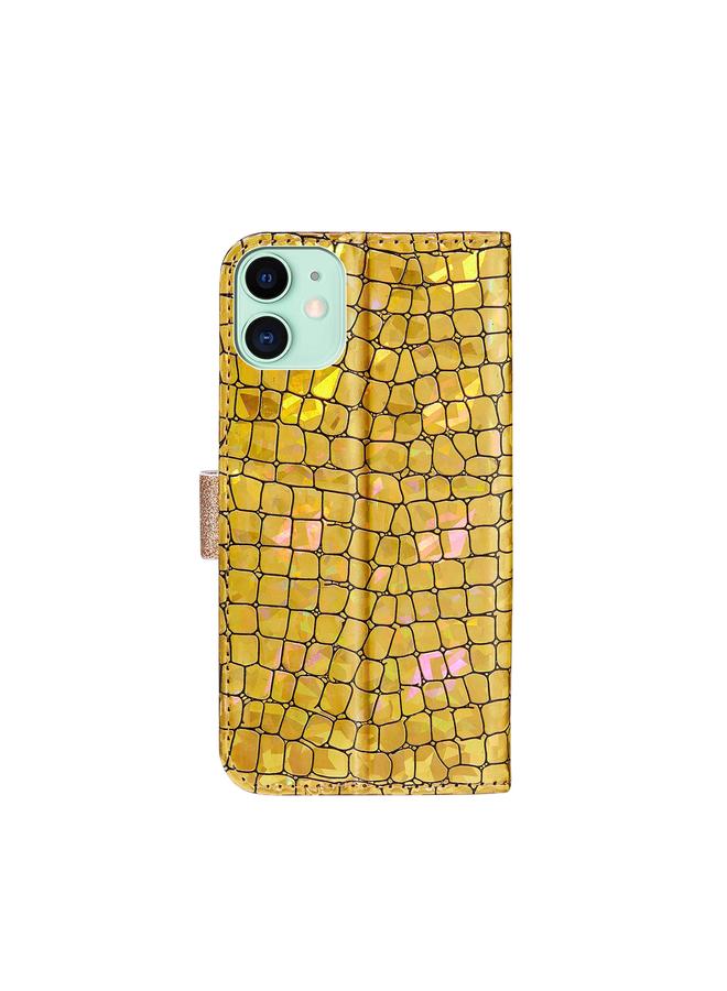 Zaboon Case For iPhone 13 mini Laser Glitter Powder Matching Crocodile Texture Horizontal Flip Leather Case with Card Slots & Holder & Wallet - Image 3