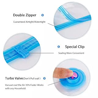 ARANKA Heavy Quality Vacuum Storage Reusable Zip lock Smart Space Saver Bags with Hand Pump for TravelM - Image 2