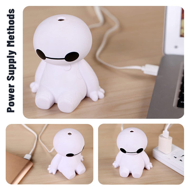 INVODA Humidifiers Portable Small Cool Mist Humidifiers Mini USB Personal Desktop for Travel, Car, Office Room, Bedroom (White) - Image 2