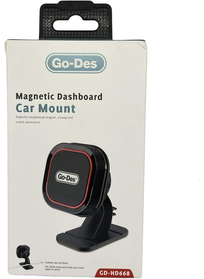 Go-Des 360 Rotation Magnetic Mobile Phone Car Holder For Mobiles, Tablets And Ipads (Hd-668) - Image 1