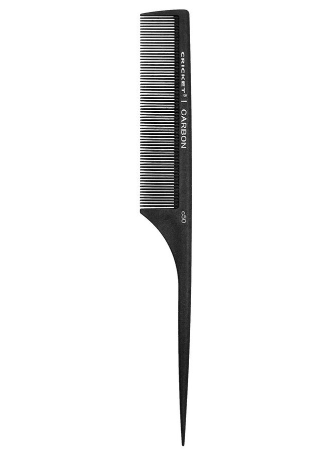 Cricket C50 Professional Hair Stylist Carbon Fine Tooth Rattail Comb Antistatic Heat Resistant Style Combs For Styling Teasing Parting Sectioning Hair Coloring Lifting  - Image 1