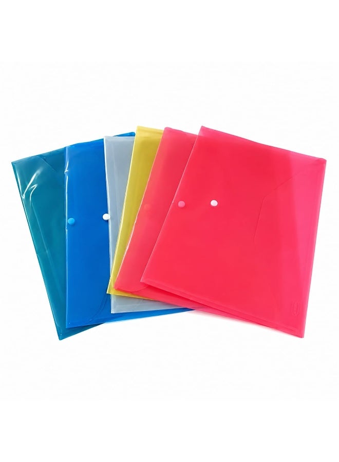 PRIMA Multi-Color Prima Plastic Document Folders with Snap Button - Half dozen 6 Piece - File Storage & Organization - Image 2