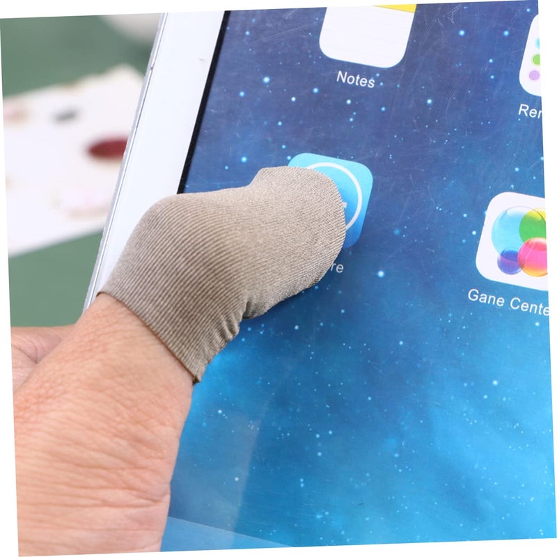 Ultra Thin Finger Sleeves For Gaming 5PCS Grey Touch Screen Protectors Lightweight Comfortable - Image 5