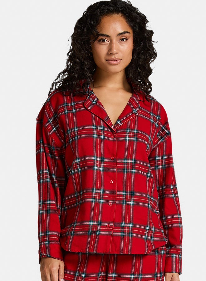 hunkemoller Flannel Pyjama Top - Image 1