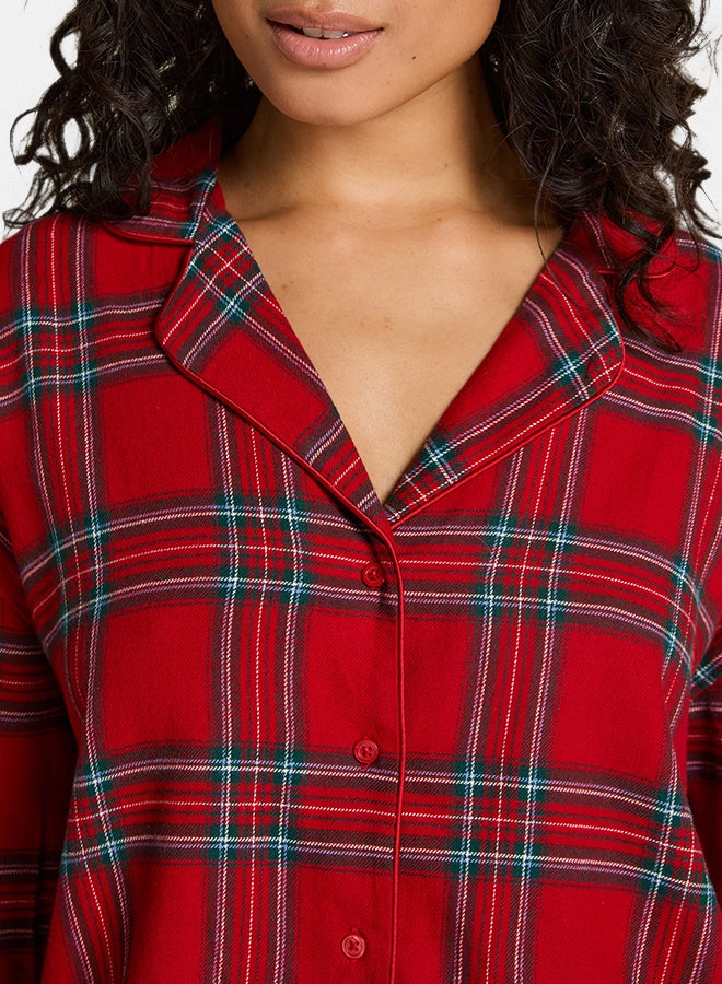 hunkemoller Flannel Pyjama Top - Image 2