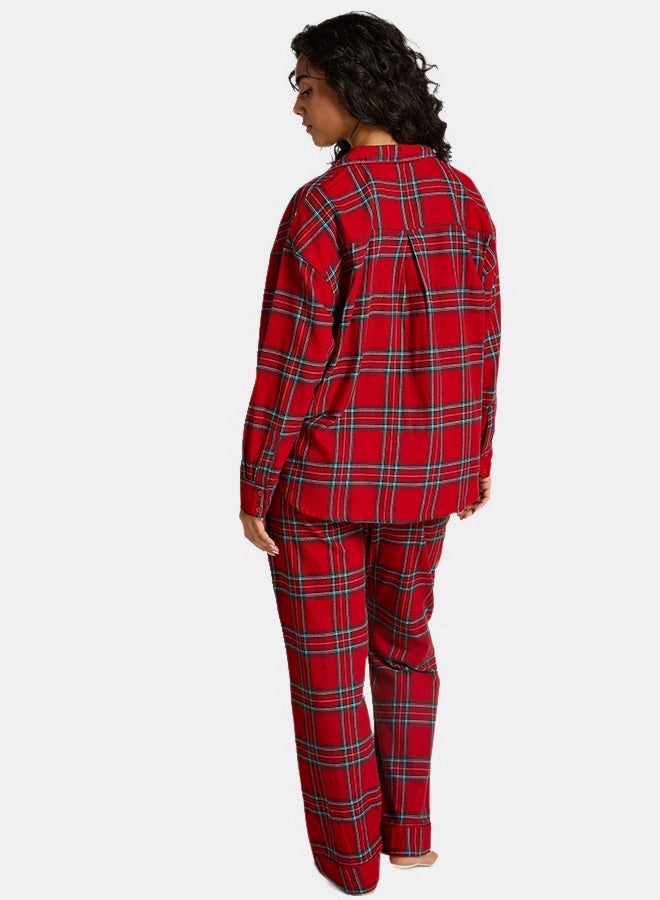 hunkemoller Flannel Pyjama Top - Image 4