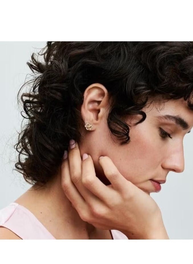 تشوميل أقراط نسائية ذهبية لامعة على شكل قلب لا متناهي - Image 2