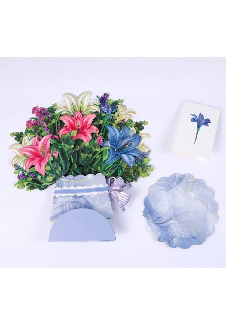 OASIS-TH 3D Popup Greeting Cards 12 Inch Sized Forever Flower Bouquet 3D Popup Cards - Image 2