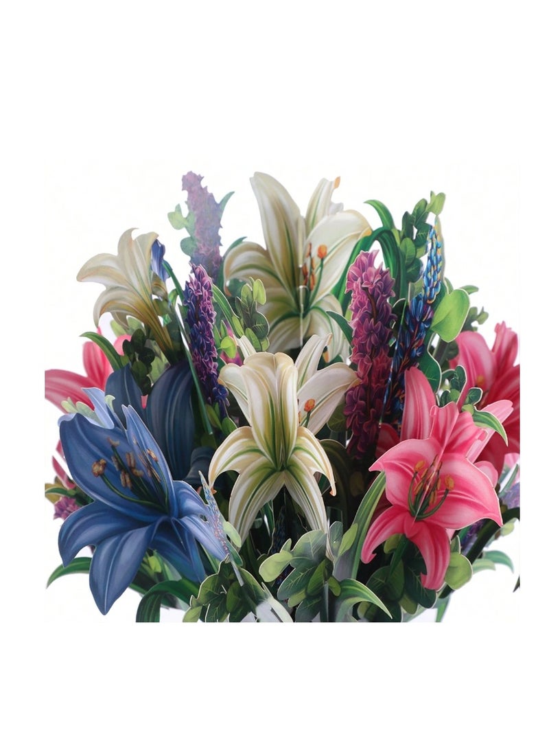 OASIS-TH 3D Popup Greeting Cards 12 Inch Sized Forever Flower Bouquet 3D Popup Cards - Image 3