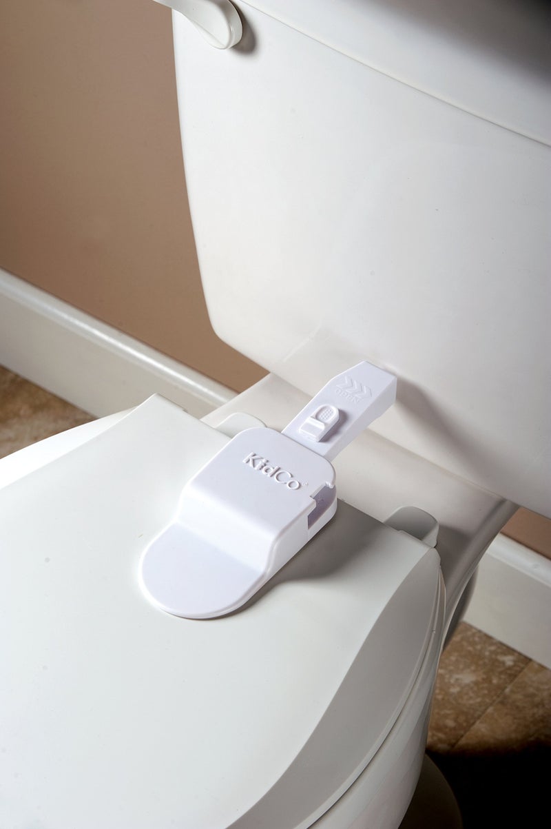 KidCo S384 Adhesive Toilet Lock - Toilet Lock Baby Proof Ideal Baby Proof Toilet Lid Lock â€“ No Tools Needed Easy Installation with Adhesive â€“ Top Safety Toilet Seat Lock â€“ Fits Most Toilets, White - Image 2