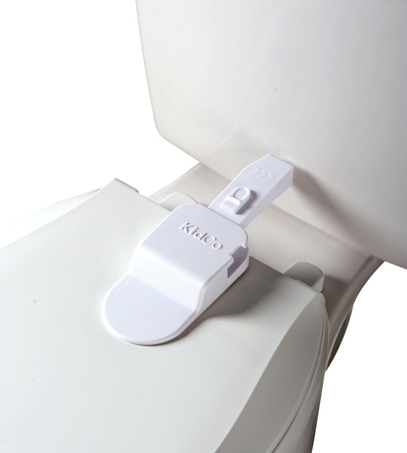 KidCo S384 Adhesive Toilet Lock - Toilet Lock Baby Proof Ideal Baby Proof Toilet Lid Lock â€“ No Tools Needed Easy Installation with Adhesive â€“ Top Safety Toilet Seat Lock â€“ Fits Most Toilets, White - Image 1