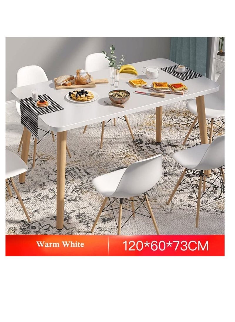 Generic Modern Dining Table，Wood Rectangle Table，Kitchen Table with Solid Wooden Legs，for Kitchen, Dining Room，Living Room (Square-120cm)  - Image 2