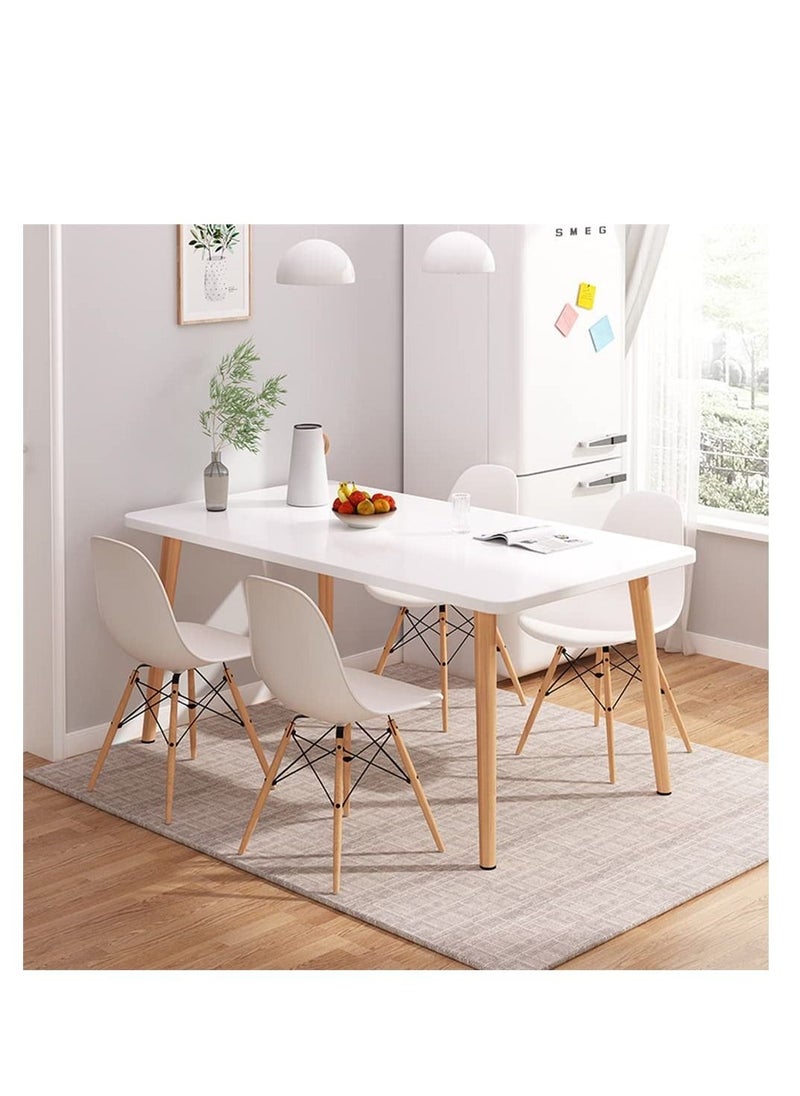 Generic Modern Dining Table，Wood Rectangle Table，Kitchen Table with Solid Wooden Legs，for Kitchen, Dining Room，Living Room (Square-120cm)  - Image 3