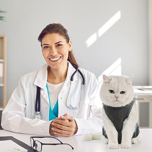 Avont Cat Recovery Suit - Kitten Onesie for Cats After Surgery, Cone of Shame Alternative Surgical Spay Suit for Female Cat, Post-Surgery or Skin Diseases Protection -Darkgrey(S) - Image 4