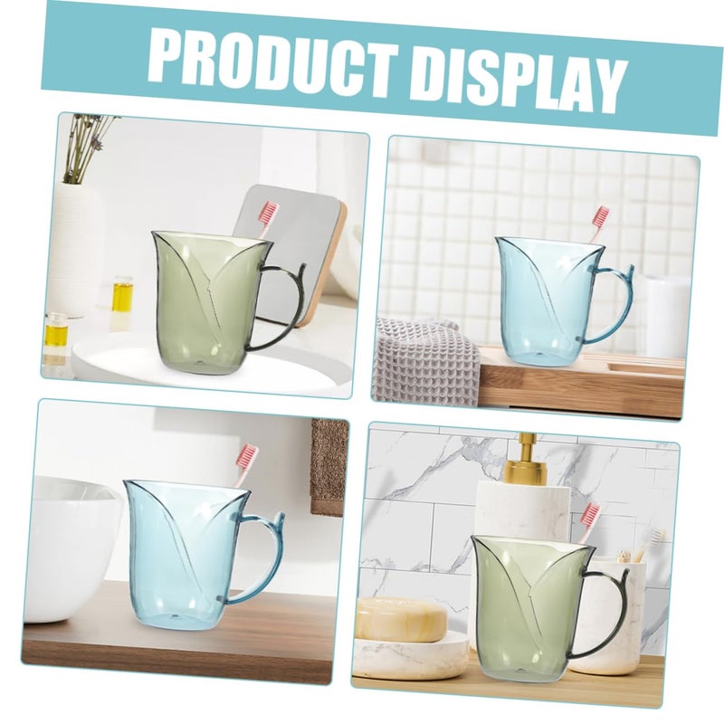 Transparent Toothbrush Cup Set Of 4 Reusable Tumbler For Toothpaste And Mouthwash - Image 4