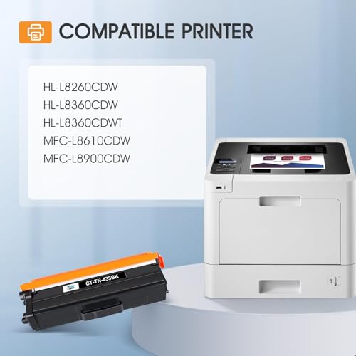 Cool Toner TN433BK TN433 Black Compatible Toner Cartridge Replacement for Brother TN433BK TN433 TN431BK TN-433 for Brother MFC-L8900Cdw HL-L8360Cdw HL-L8260Cdw HL-L8360Cdwt 8900Cdw Printer Ink 2 Pack - Image 2