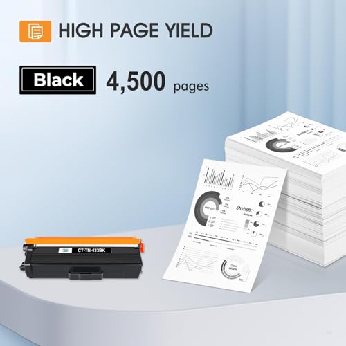Cool Toner TN433BK TN433 Black Compatible Toner Cartridge Replacement for Brother TN433BK TN433 TN431BK TN-433 for Brother MFC-L8900Cdw HL-L8360Cdw HL-L8260Cdw HL-L8360Cdwt 8900Cdw Printer Ink 2 Pack - Image 3