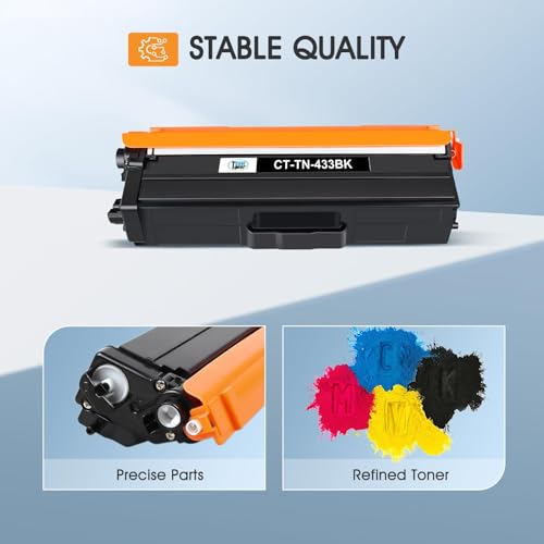 Cool Toner TN433BK TN433 Black Compatible Toner Cartridge Replacement for Brother TN433BK TN433 TN431BK TN-433 for Brother MFC-L8900Cdw HL-L8360Cdw HL-L8260Cdw HL-L8360Cdwt 8900Cdw Printer Ink 2 Pack - Image 4