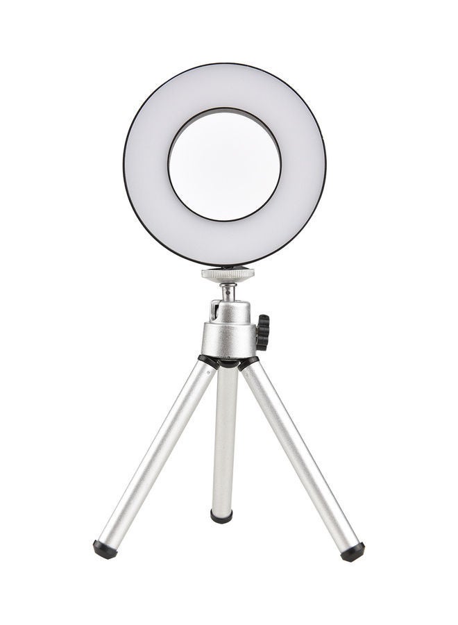 Loquat Ring Light With Desktop Tripod Silver - Image 1