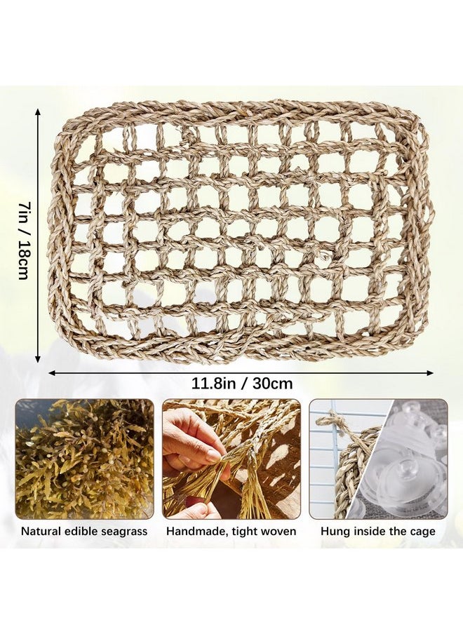 Hamiledyi - Hamiledyi Rabbit Seagrass Activity Mat Bunny Toy Hanging Rabbit Chew Toys for Teeth Rabbit Enrichment Toys Seagrass Protector Mat Small Animal Toys for Chinchilla Guinea Pigs Hamsters Rats Rodent - Image 1