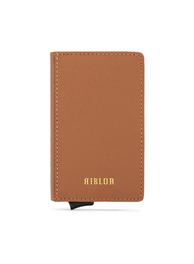 Riblor Pietro Italian Leather Popup Card Holder Brown - Image 1