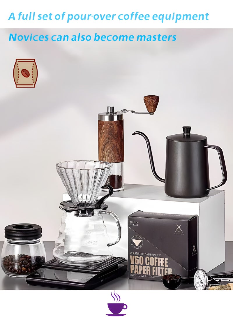 10 Pcs Coffee Tools V60 Sets Drip Coffee with Coffee Scale, Hand Brewing Coffee Maker Set  - Image 2