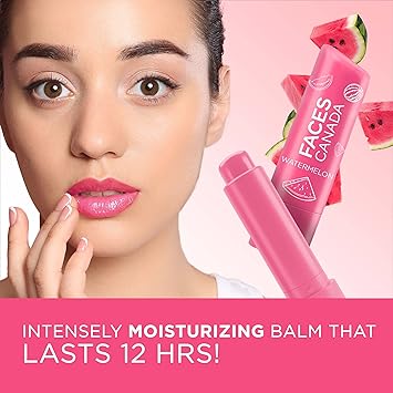 FACES CANADA Color Lip Balm Watermelon 02 45g Pink Tint 12HR Moisture SPF 15 Shea Butter Vitamin C E Enriched Hydrating Nourishing For Dry Chapped Lips Softens Lips - Image 2