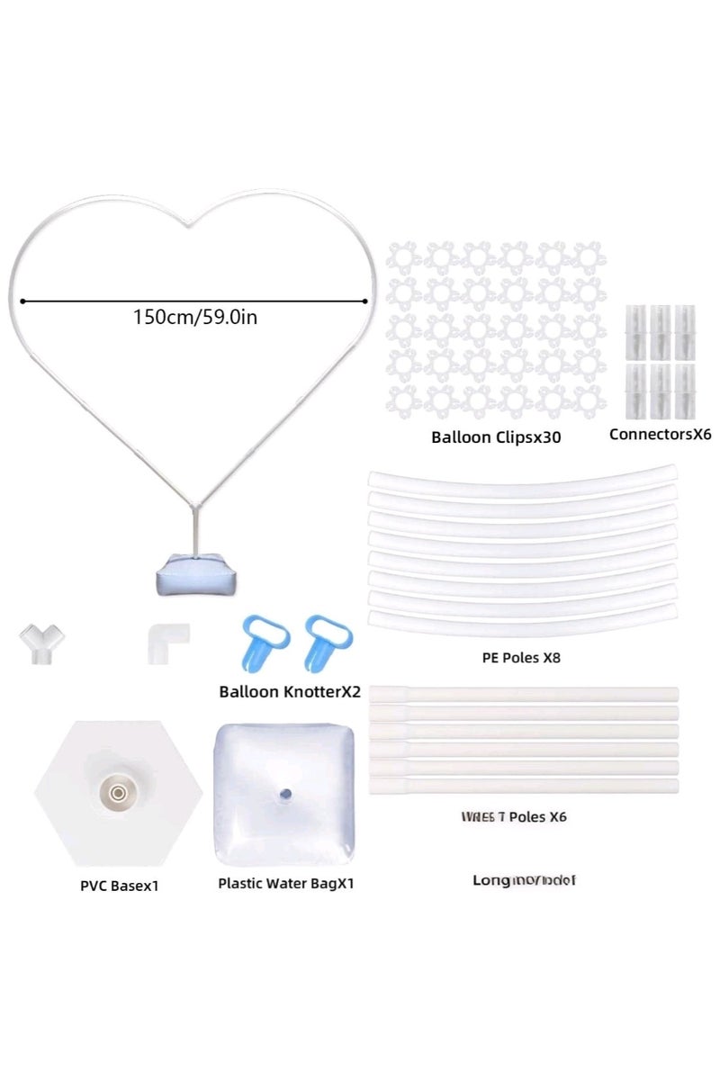 JAYATO 1.5 M Balloon Heart Shape Kit with Water Fillable Bases for Wedding Birthday Party Decorations - Image 3