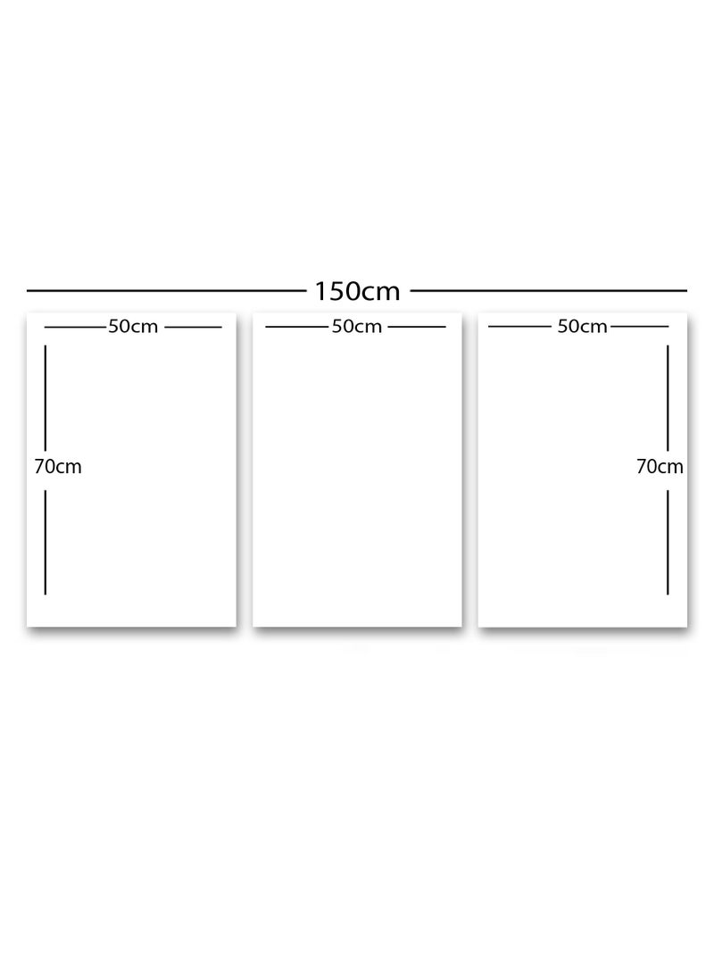 Marktna Three Wall Panels 150x70cm with an Islamic Design, Black Frame And a Transparent Acrylic Layer 0.5kg  - Image 3