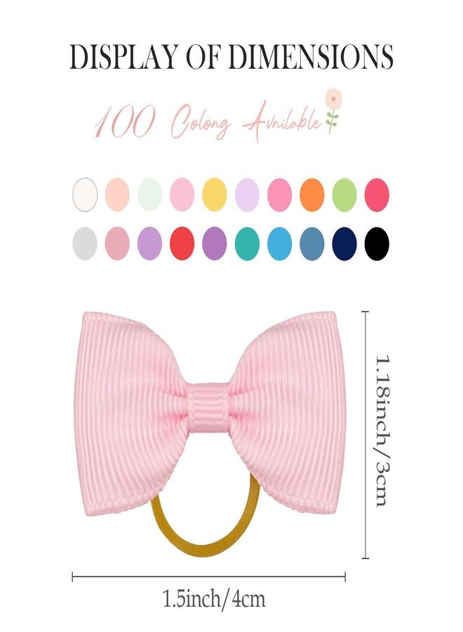 Yxiang 100PCS Cute Pet Grooming Accessories - Colored Polka Dot Hair Bows with Rubber Bands for Small Dogs and Puppies like Yorkies - 50 Pairs - Image 5