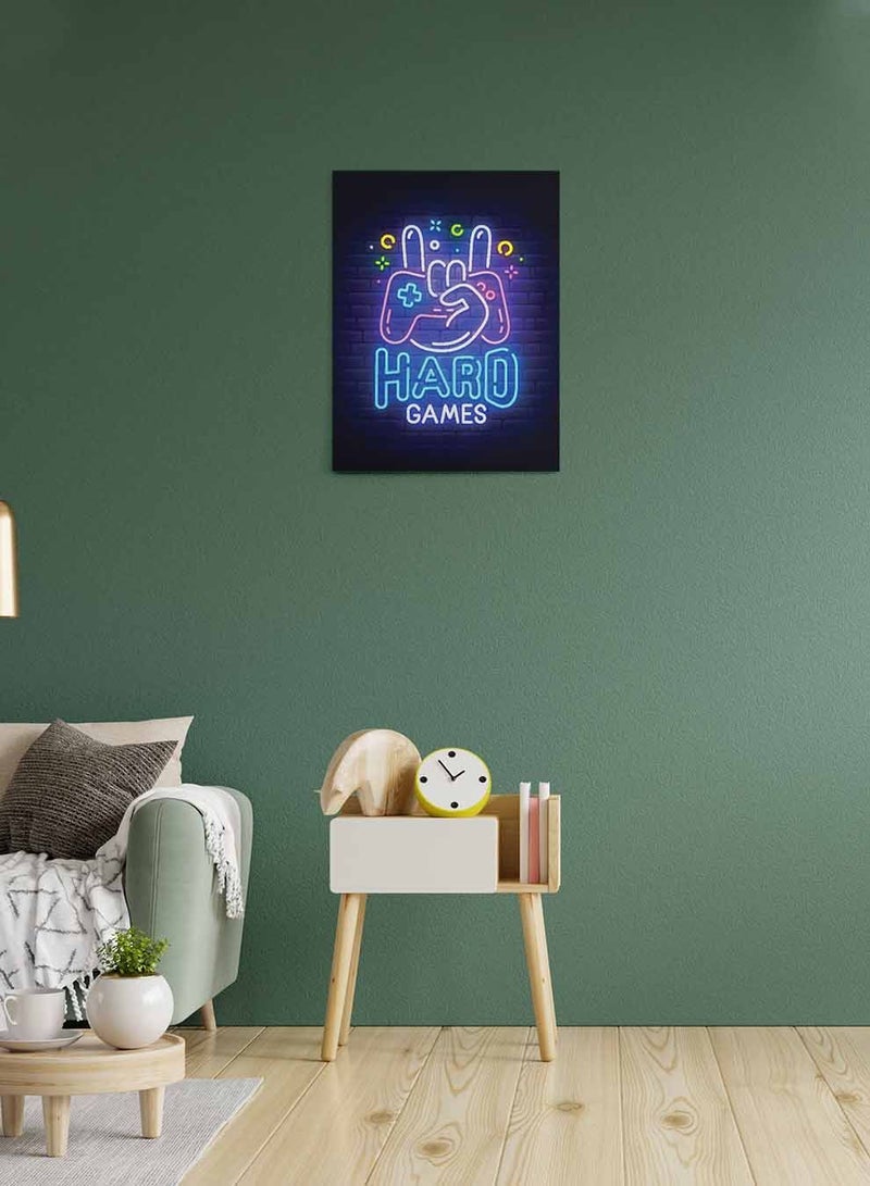 LOWHA Framed Canvas Wall Art Stretched Over Wooden Frame, Hard Games Gaming Painting, For Home, Living Room, Office Decor - Image 2