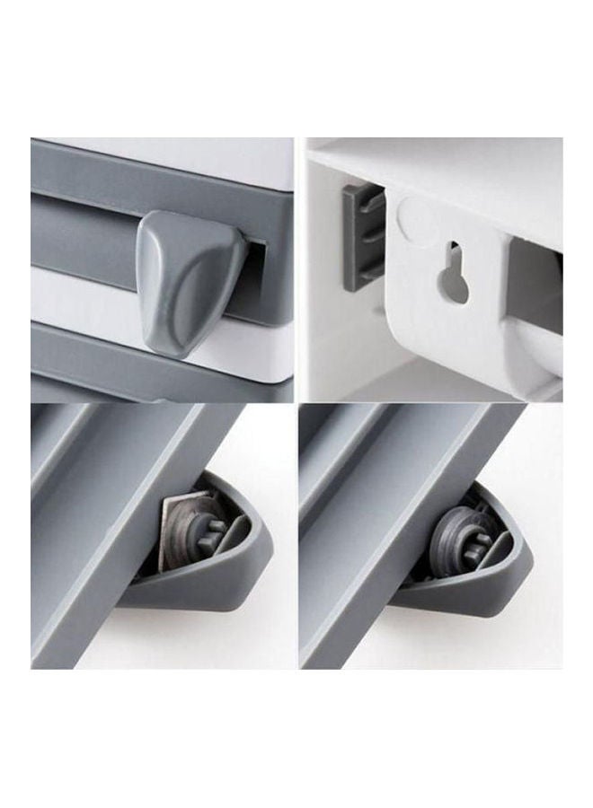 Mulifunction Kitchen Cling Film Sauce Bottle Storage Rack Wall Roll Paper Hanging Towel Holder Rack Paper Aluminium Foil Hook White-Grey - Image 2