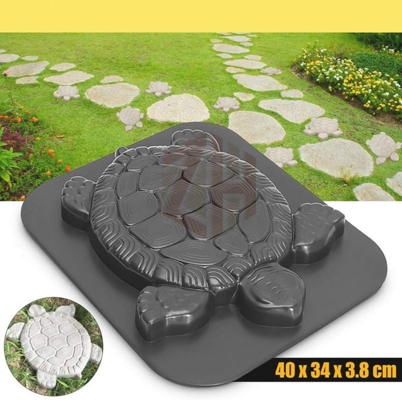 woobles Turtle Shape Stepping Stone Mold Concrete Cement Mould Walk Maker Driveway Paving Stepping Brick Maker (Black) - Image 5