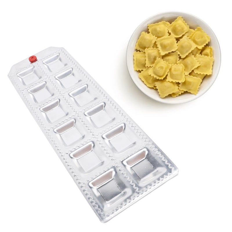 Square Ravioli Maker: 12 Hole Aluminum Alloy - Multifunctional & Durable Dumpling Making Tool for Home Kitchen, Restaurant and Family Gathering - Image 2
