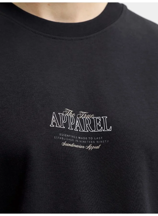 JACK & JONES Black Detail:02 Logo Crew Neck T-Shirt for Men | Best Price UAE