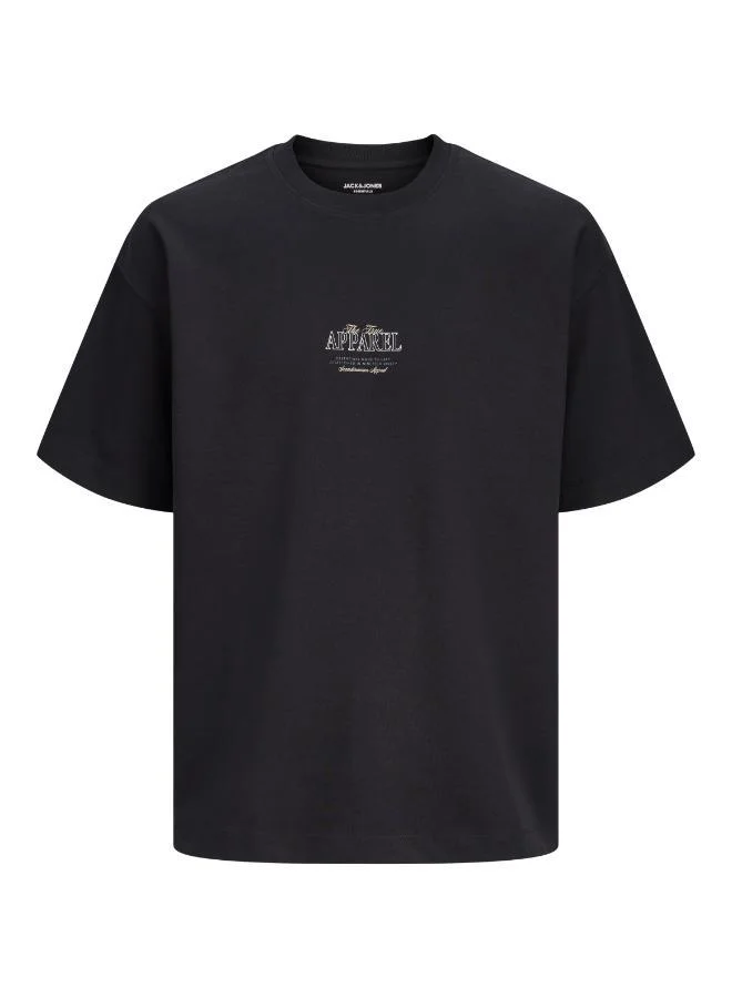 JACK & JONES Black Detail:02 Logo Crew Neck T-Shirt for Men | Best Price UAE